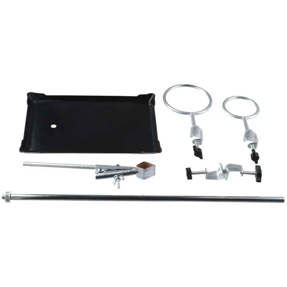 Laboratory Stands Support Set, Steel Lab Stand Set with Cast Iron Base, Rod 16″