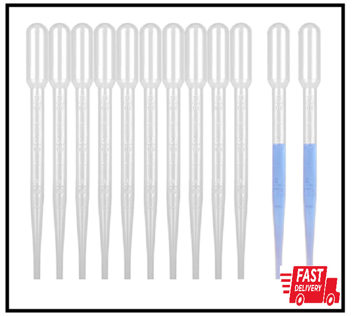 moveland 3ML Plastic Pipettes Disposable Eye Dropper Pipettes, Premium – 10 PCS