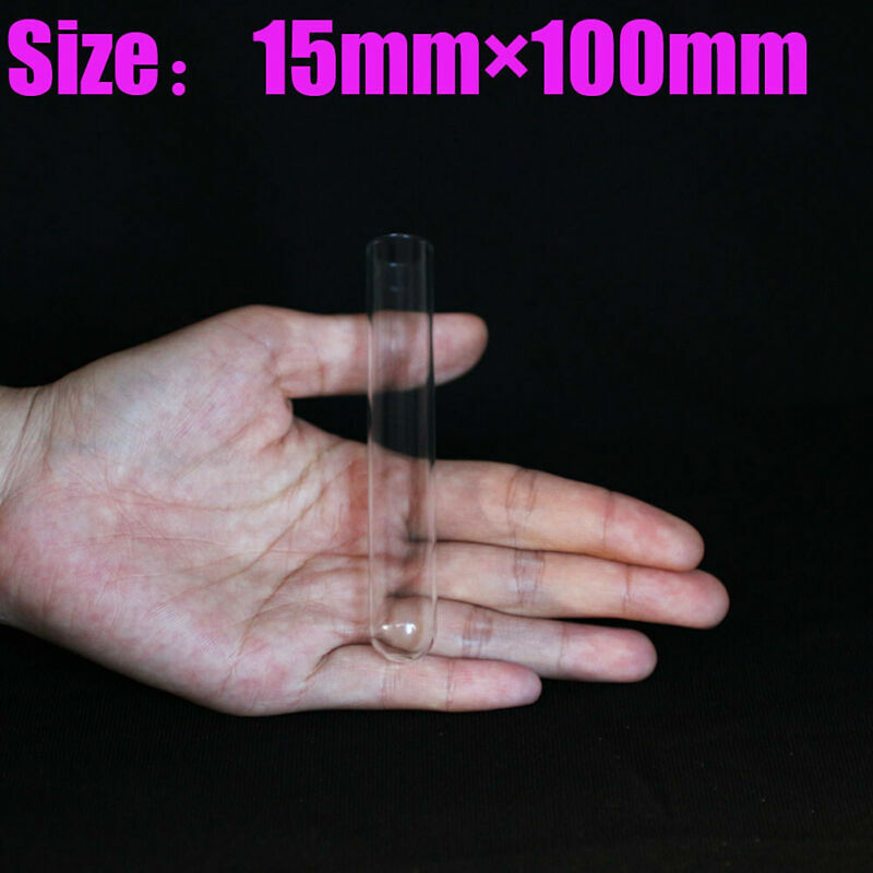 10Pcs 15x100mm Lab Chemistry Borosilicate Glass Culture/Test Tubes