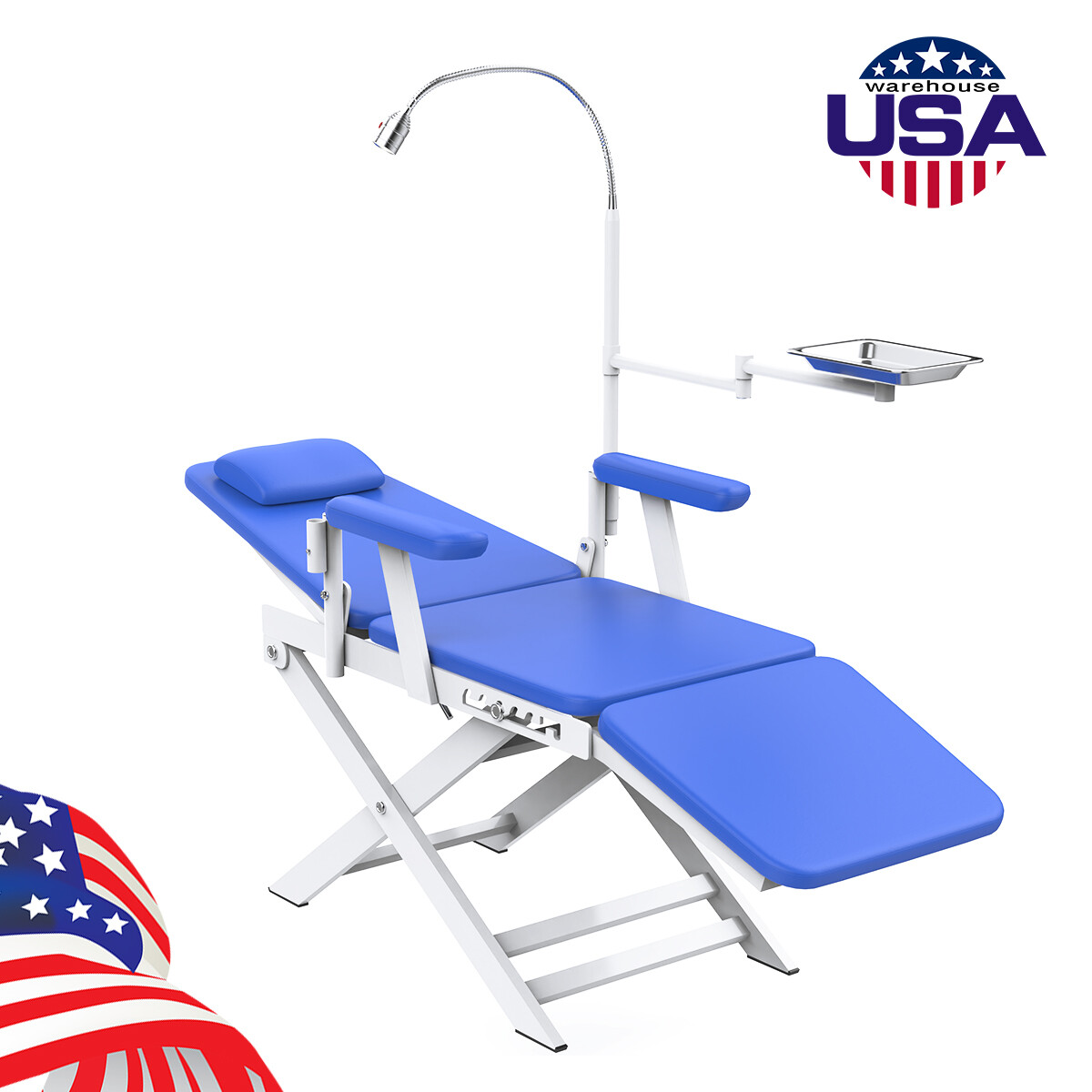 Portable Dental Chair silla dental portatil LED Light PU Leather/ w/Turbine Unit