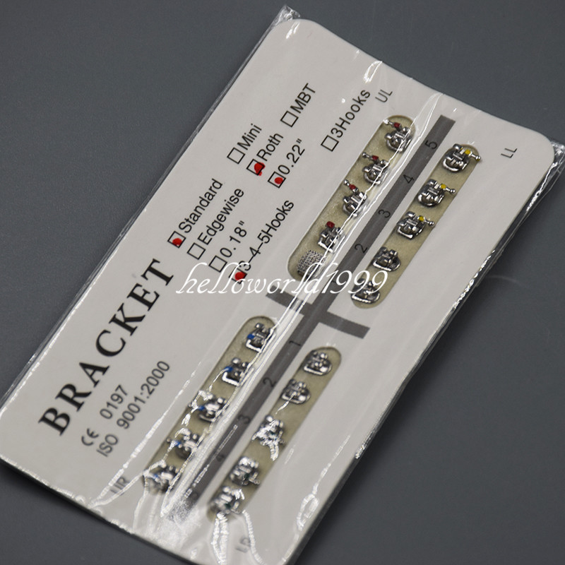20 Pcs/Set Dental Orthodontic Standard Roth 0.22”Slot 345 Brackets Braces Metal