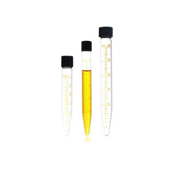 Pointed Bottom Borosilicate Glass Test Tubes with Caps, 5ml-50ml, 10 Pcs