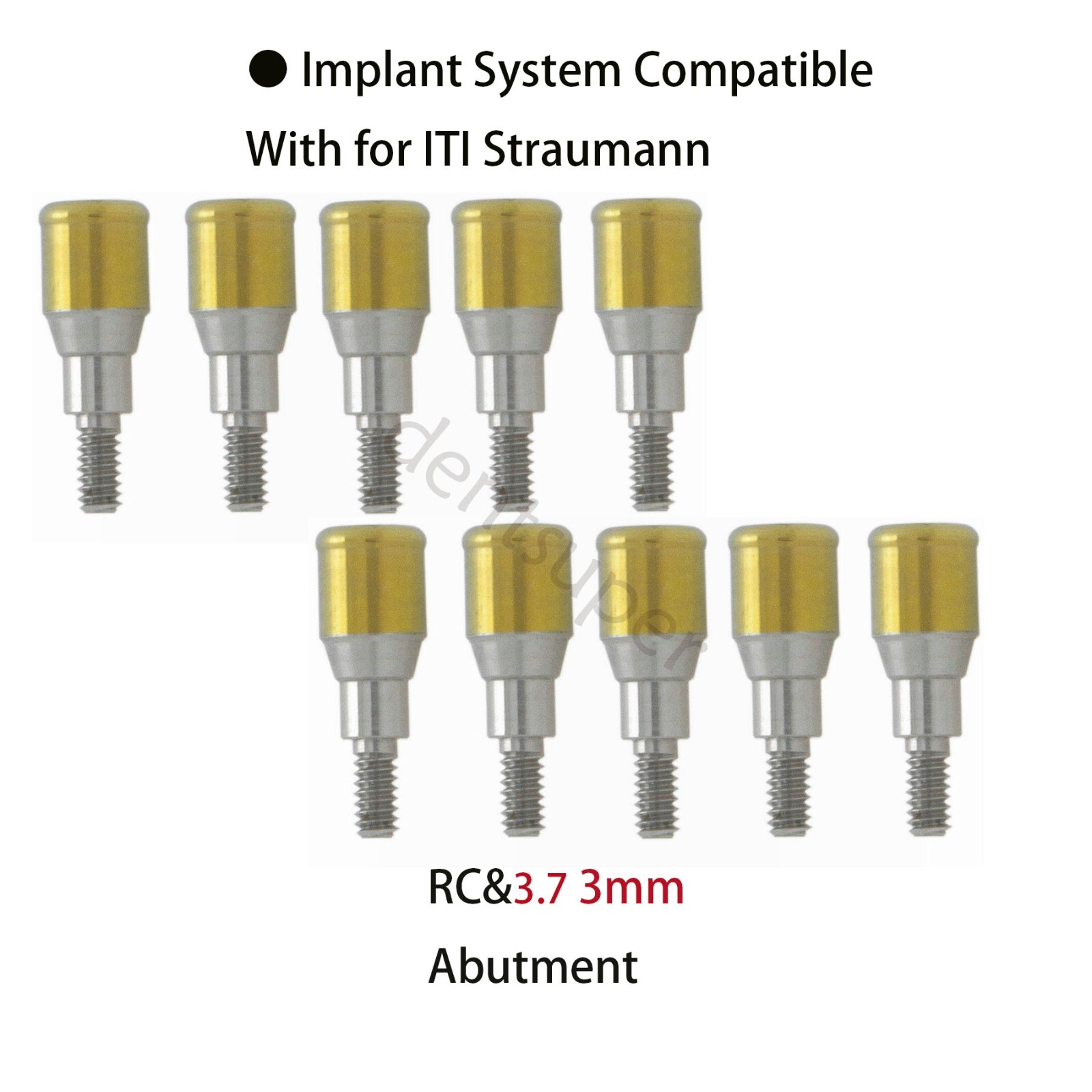 10PCS Dental RCØ3.7 mm Abutment Regular Cross Fit connection for ITI Ti-base 3mm