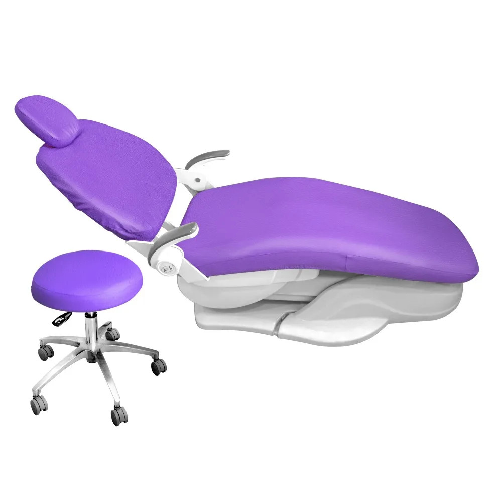 4Pcs/Set Dental Chair Cover Unit PU Leather Elastic Waterproof Protective Case