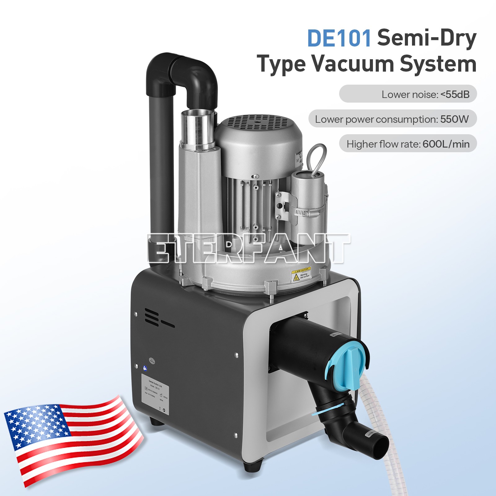 Dental Electric Suction Machine Vacuum System DE101 600L/min Semi-Dry Type