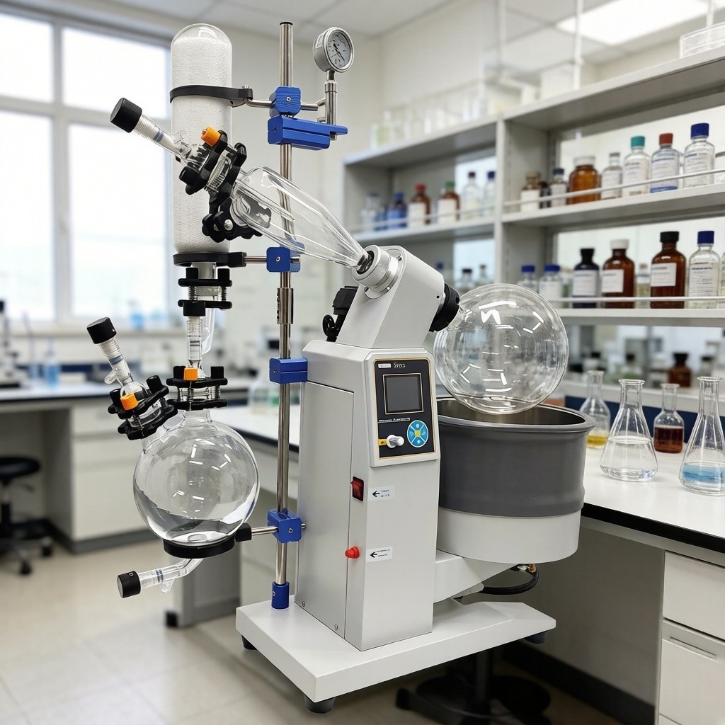 5L Explosion-Proof Rotary Evaporator w/3L Recovery Bottle,110V Lab Rotavapor Bat