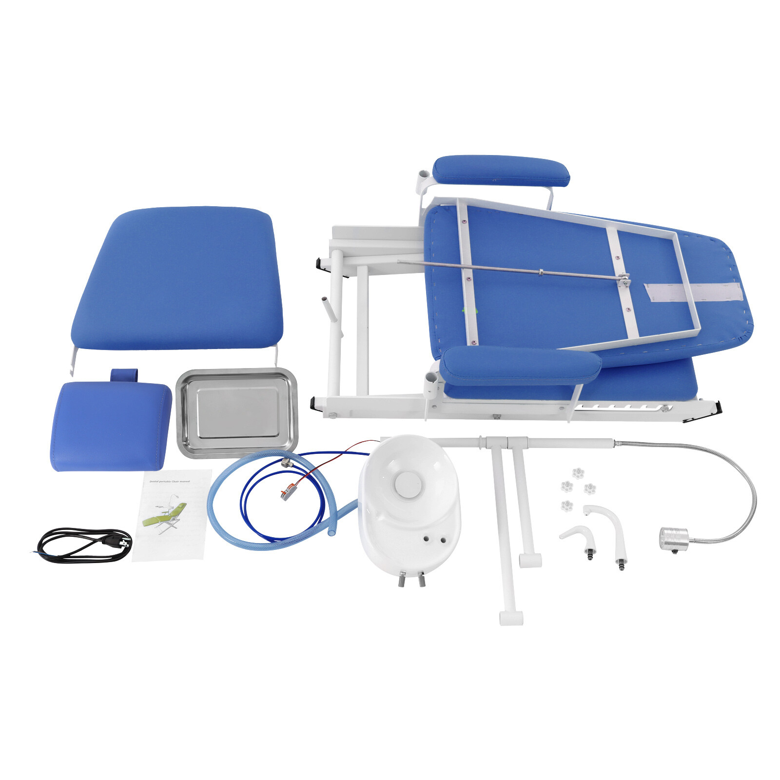 Portable Dental Mobile Folding Chair Air Turbine Unit + Rechargeable LED Light
