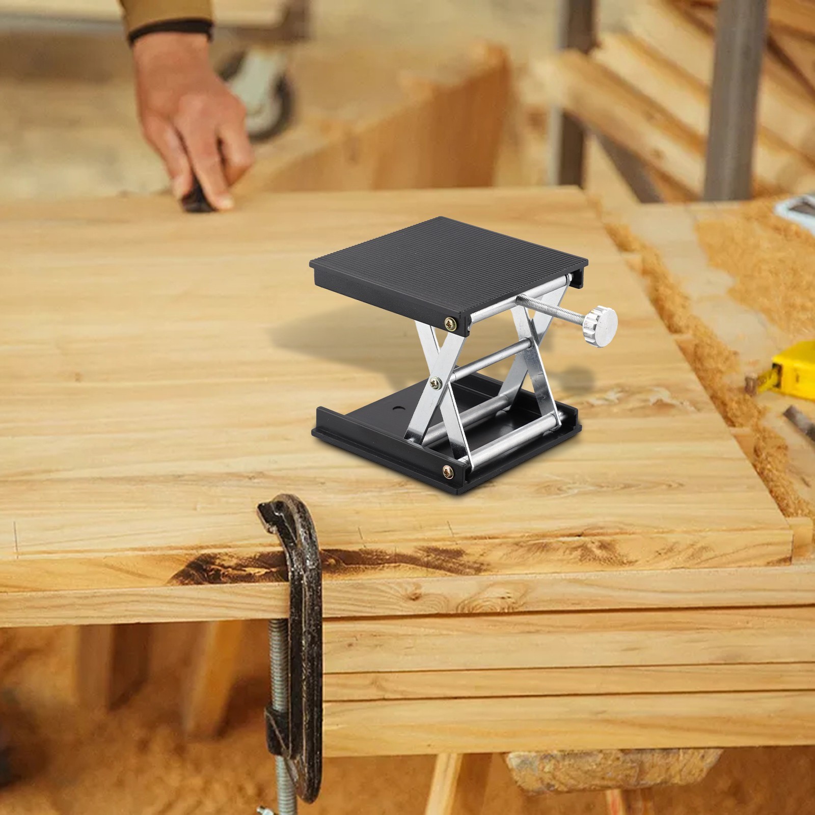 Black Plastic Lift Table for Stable Performance in Physics Experiments