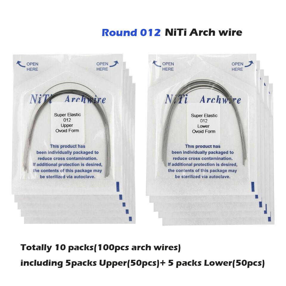 100PCS Dental Orthodontic Round Arch Wire NITI Stainless Steel Ovoid Nature Form