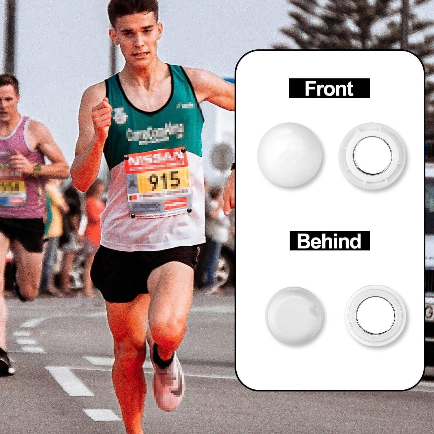 12 Pairs Magnetic Race Bib Clips, Marathon Race Number Holder Running Racing …