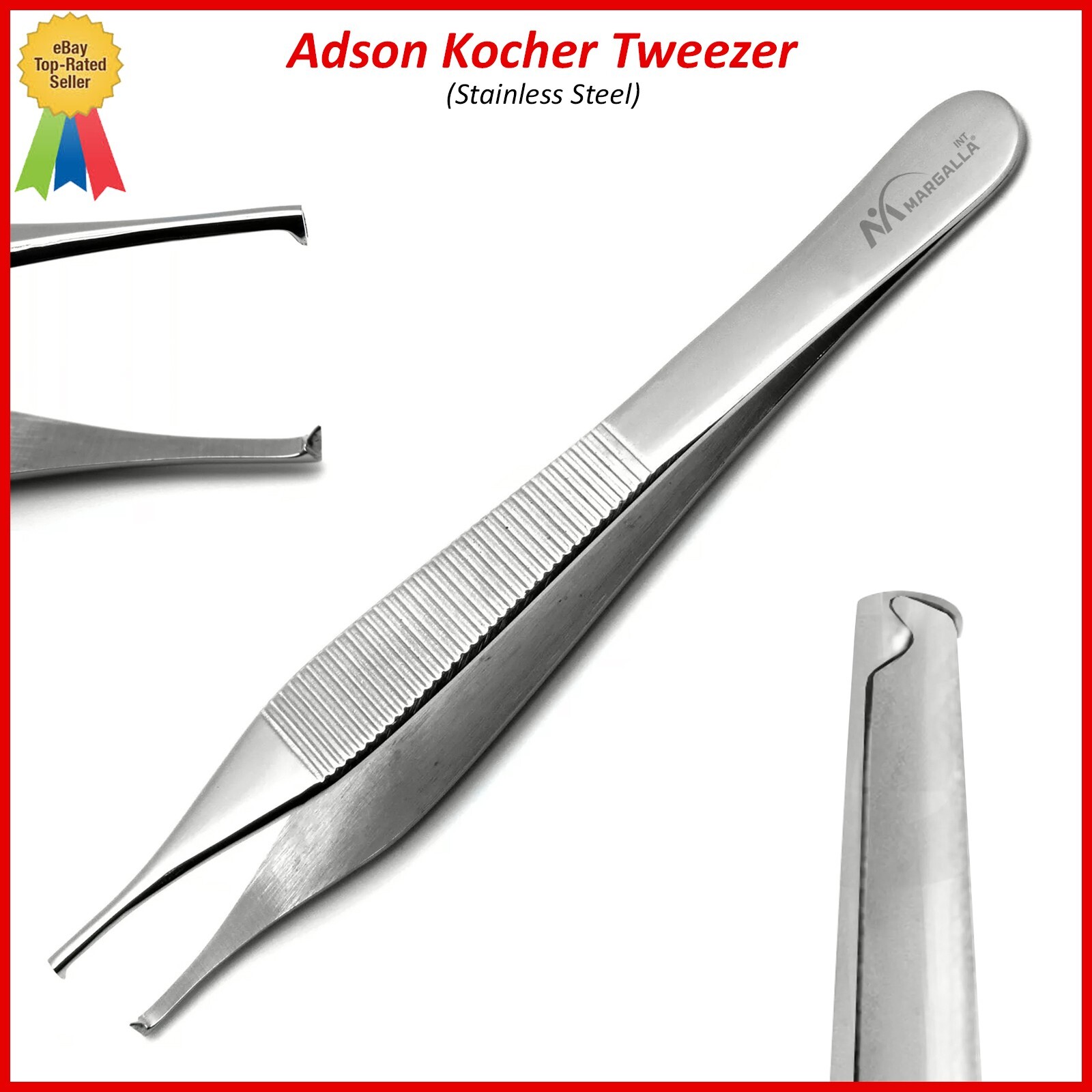 Dental Micro Adson Kocher Tweezer Surgical Tissue Thumb Forceps Dressing Plier