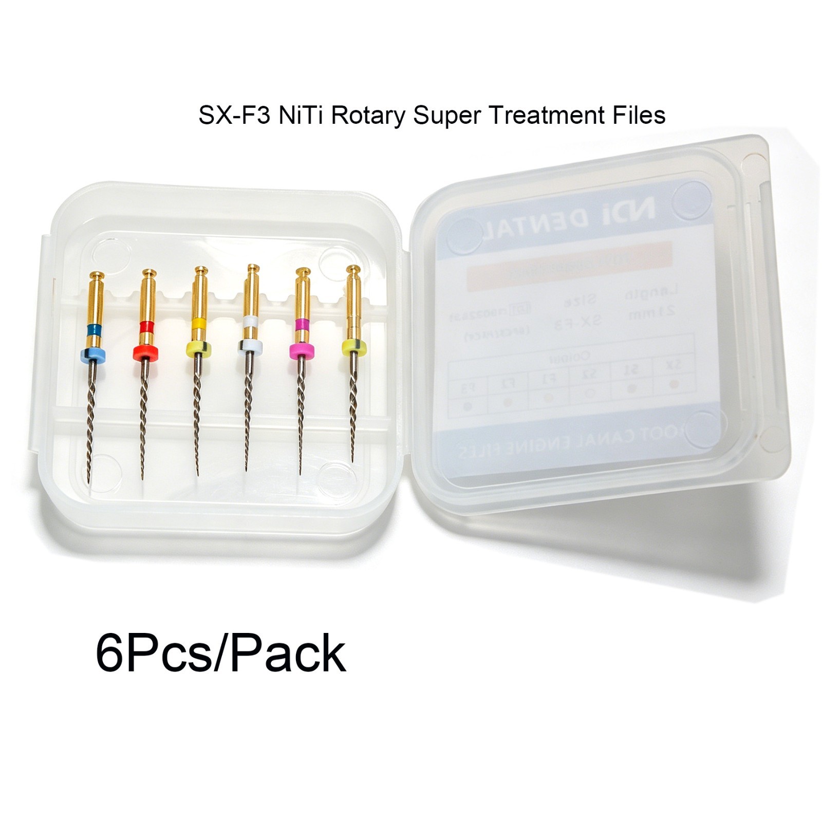 6Pcs Dental Endodontic Rotary File NITI Root Canal Treatment SX-F3 21/25/28/31MM