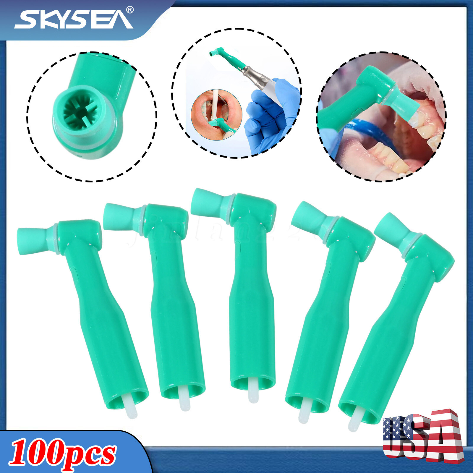 Dental Disposable Prophy Angles Regular Latex Free Contra Angle 105° – 500pcs