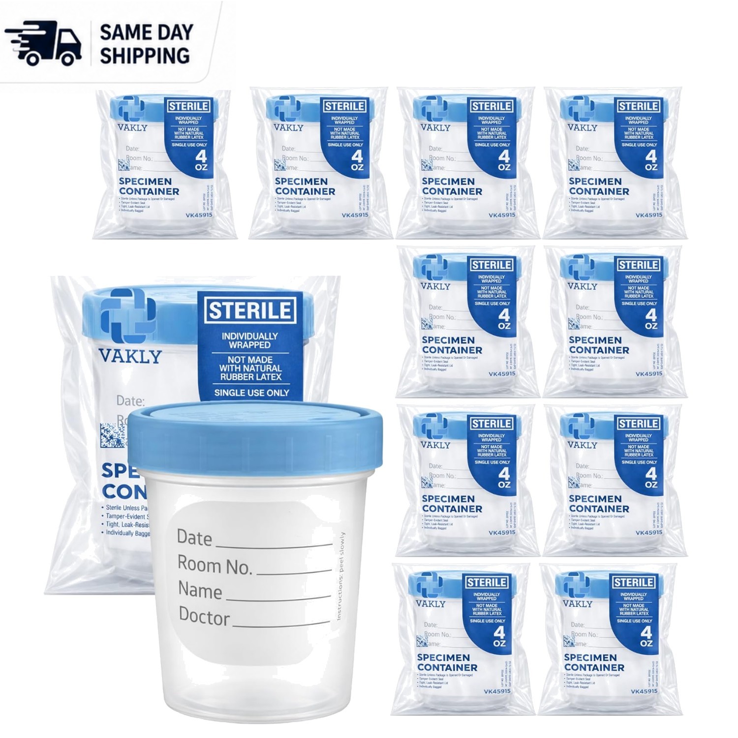 Sterile 4 oz Specimen Cups with Leak-Proof Lids | 10 Pack for Safe Collection