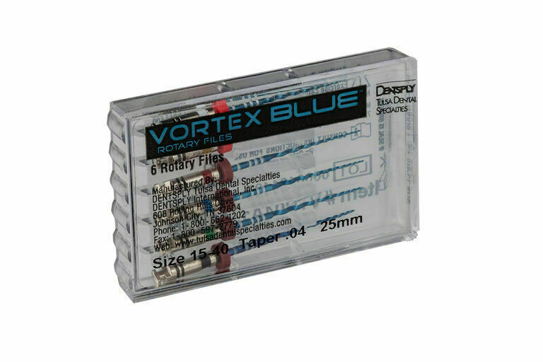 Dentsply Tulsa Dental Vortex Blue 21, 25, 30mm all Taper rotary file 120/pk