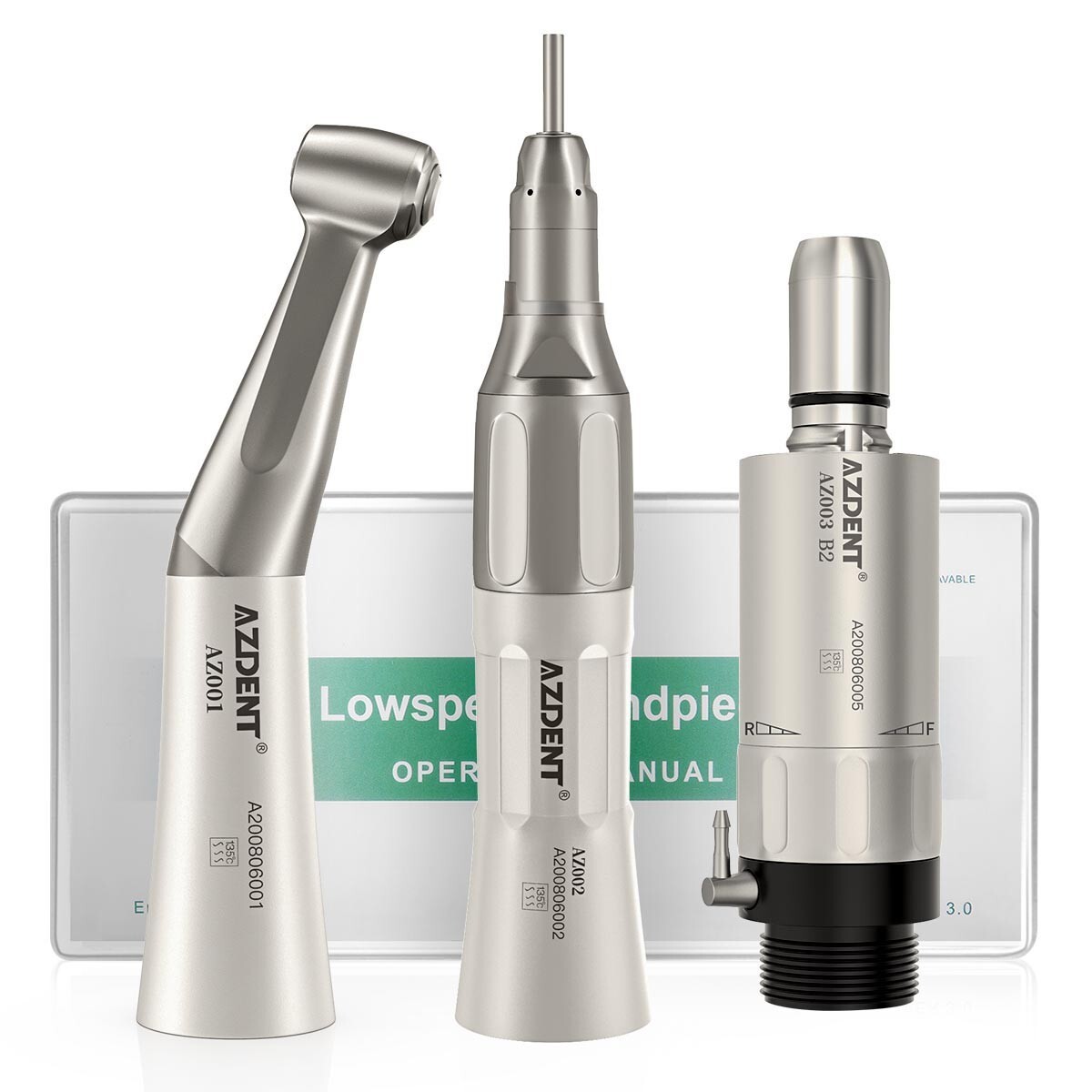 US Dental Slow Speed Handpiece Contra Angle Straight Air Motor 2H Kit