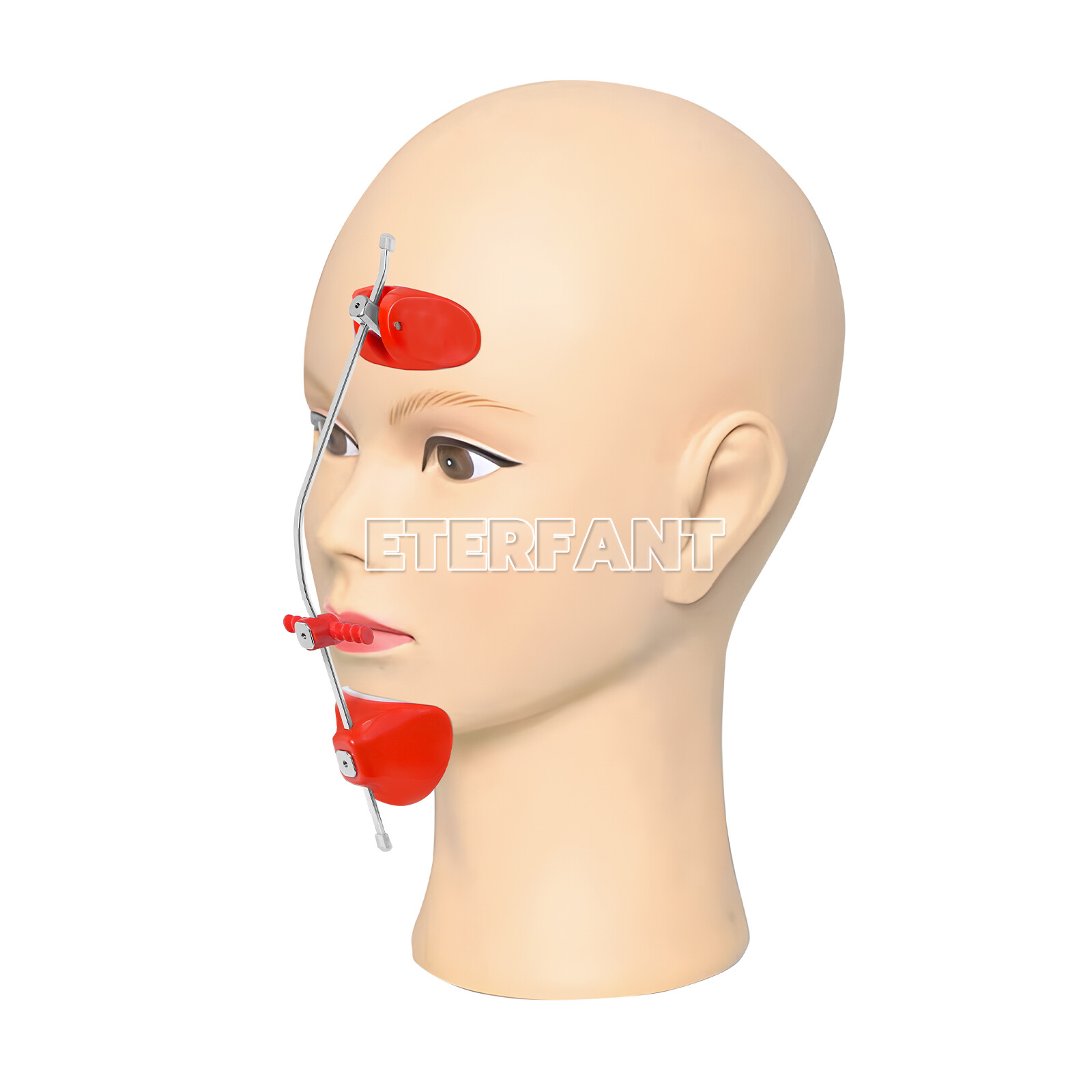 Dental Ortho Adjustable Reverse-Pull Forward Pull Single Bar Headgear Red/Blue