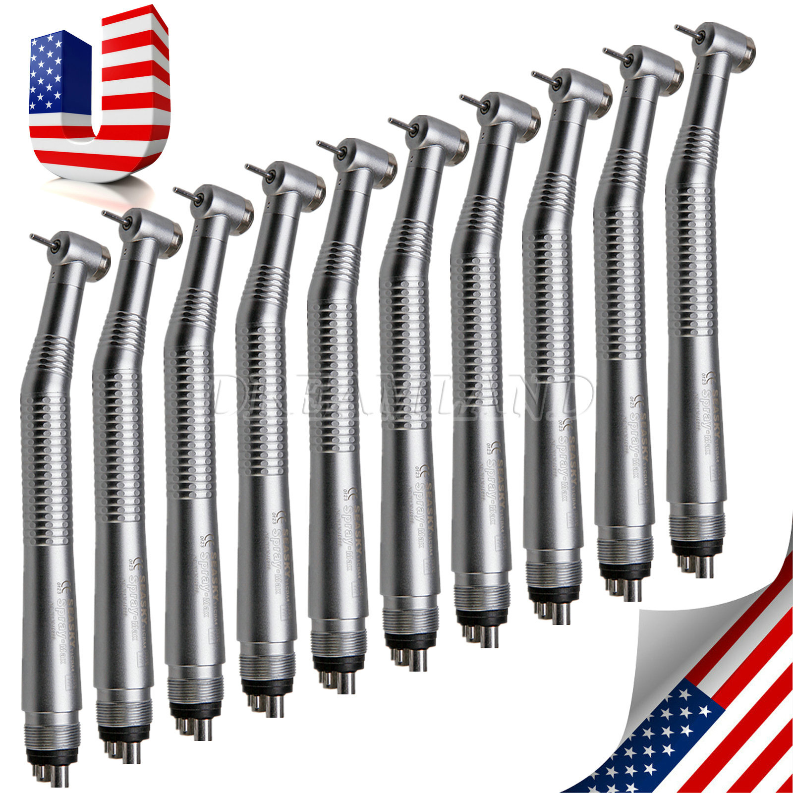 10 Pcs NSK Style Dental High Speed Handpiece Push Button Type 4 Hole fast HOT