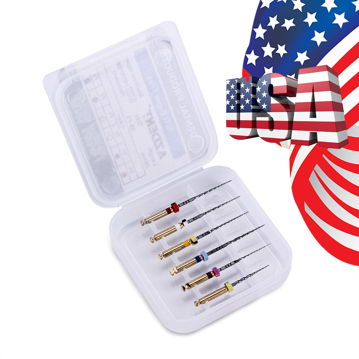 6pcs Endodontic Dental Endo Root Canal NiTi Super Rotary Files 25mm Engine Use