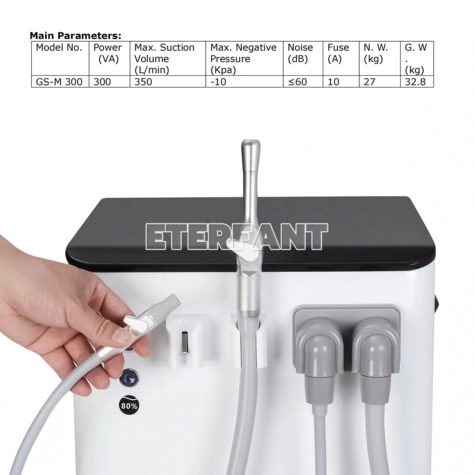 Electric Dental Suction Unit Machine Vacuum System Pump Semi-Dry Type Unit US