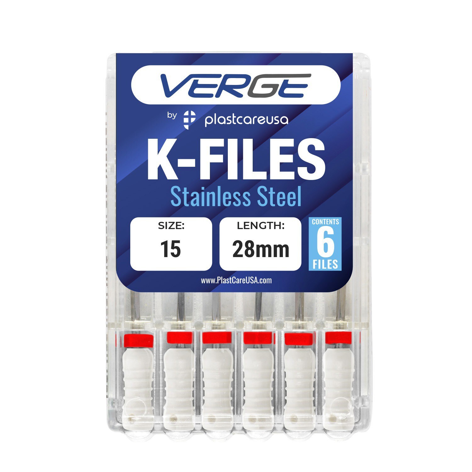 Size 15 28mm Endo K-Files, Dental Endodontic K Files (Premium Stainless Steel)