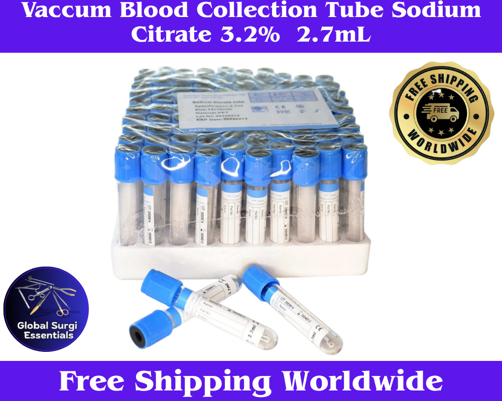 Vaccum Blood Collection Tube Sodium Citrate 3.2% 2.7mL 13x75mm