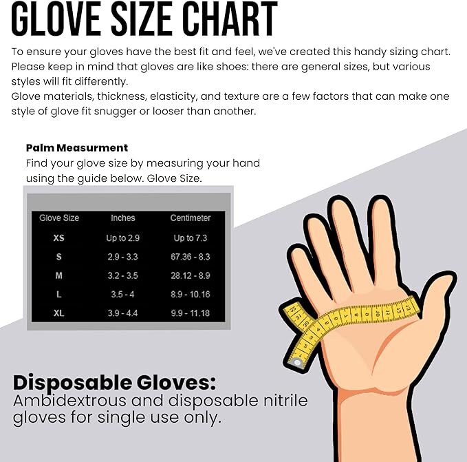 Black Nitrile Disposable Gloves Powder Latex Free | 3, 5, & 6 Mil & Size S – XXL
