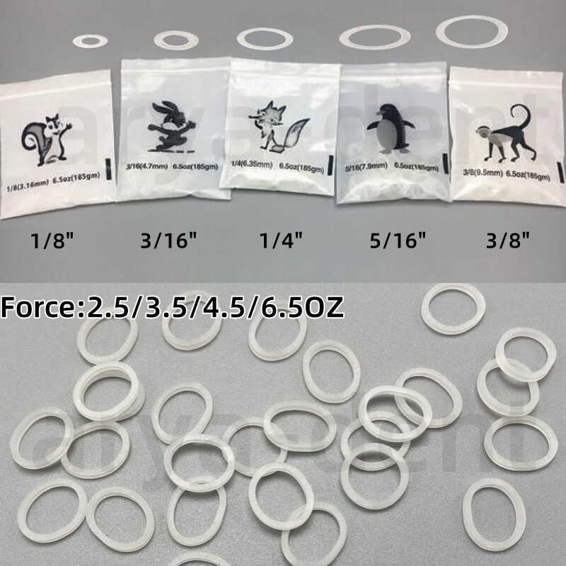 2.5/3.5/4.5/6.5OZ Dental Orthodontic Rubber Bands Elastic Tie Clear Latex Braces