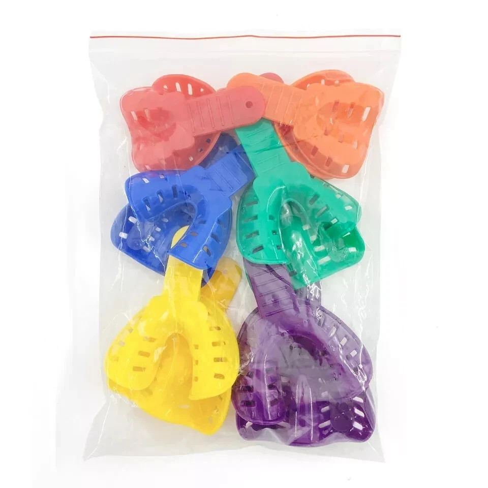 24 Pcs Plastic Autoclavable Dental Impression Trays Sizes L/M/S Adult Child U/L