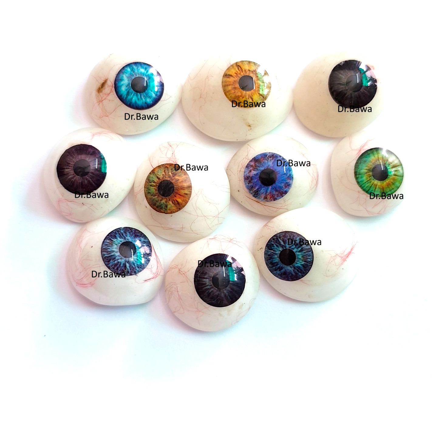 Artificial Eyes Dr.Bawa Vintage Human Prosthetic 10 Pcs Mix Color Artificial Eye