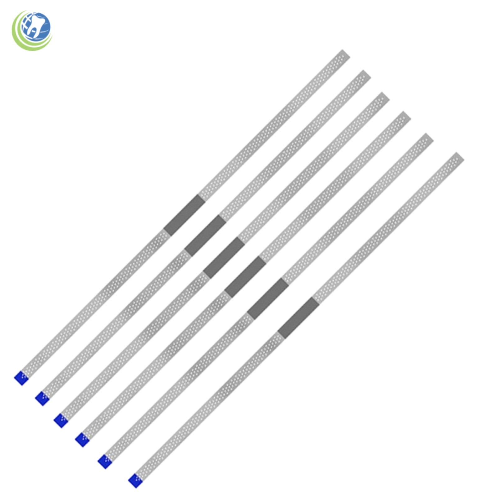 Dental Stainless Steel Perforated Diamond Polishing Strips 4.0mm Single Side 6/B