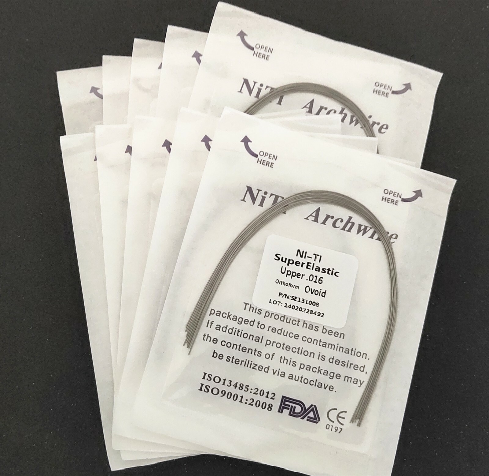 20Packs Dental Super Elastic NITI/Stainless Steel Arch Wires Round Ovoid Arcs