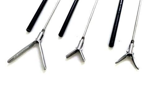 3PC Laparoscopic Long Bowl Forceps, Plain Grasper Maryland Dissector Insert Only