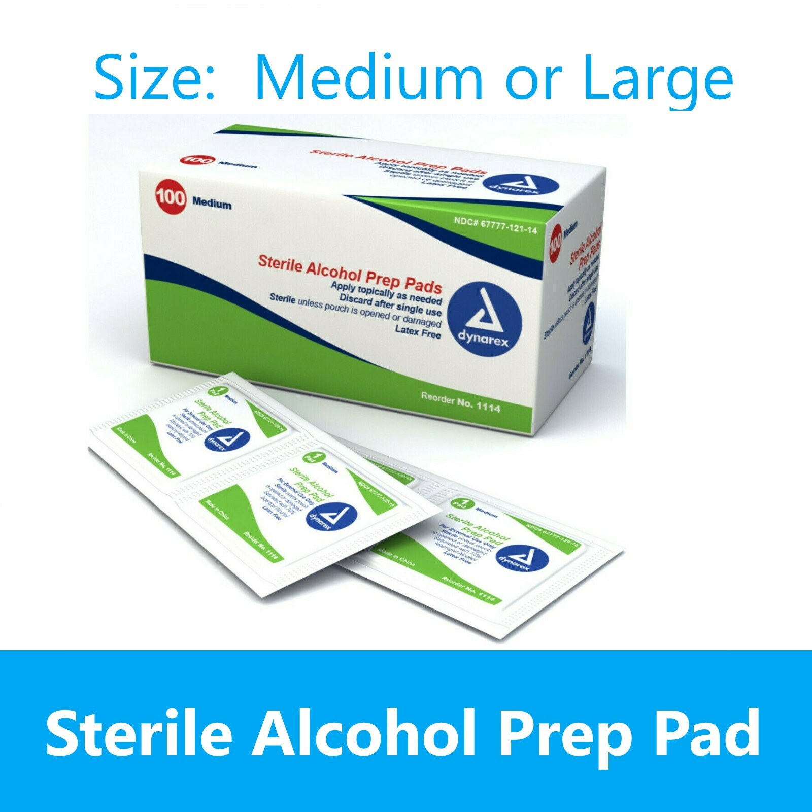 200 MEDIUM ALCOHOL PREP PADS Wet Sterile Antiseptics Pack Manufacter Sealed