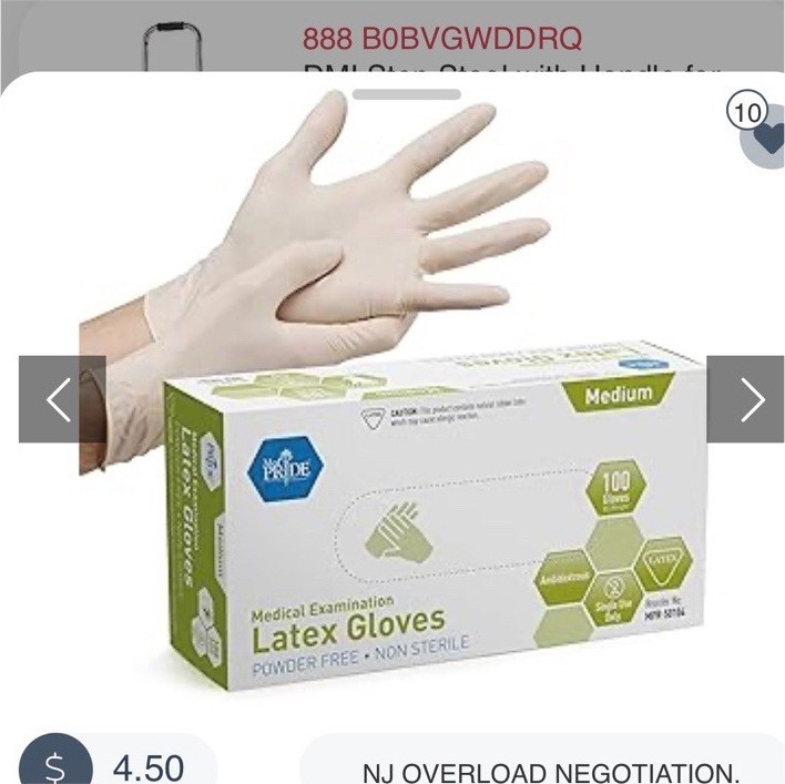 MedPride Powder-Free Latex Exam Gloves Medium Box of 100 Medical Laboratory