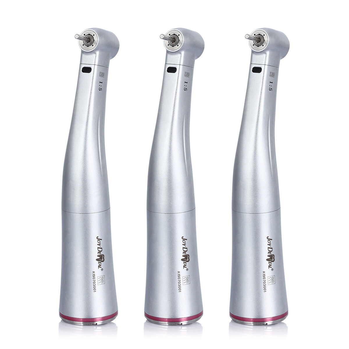 3PC Dental 1:5 LED Fiber Increasing Contra Angle Low Speed Handpiece Push Button