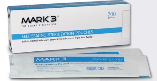 Mark3 6119 Self-Seal Sterilization Pouches 7.5″ X 14″ (7.25″ X 13″) 200/Bx
