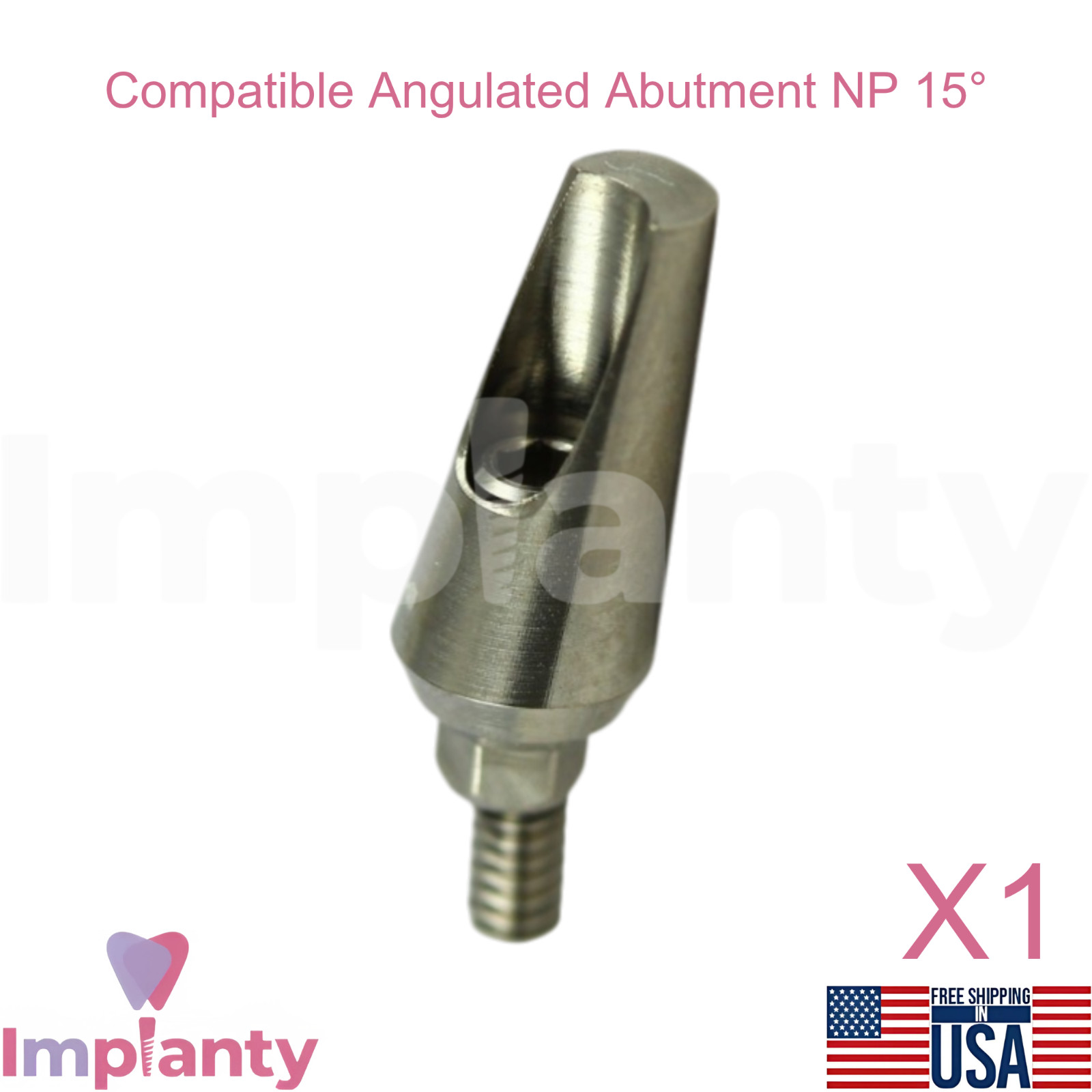 MIS® Compatible Titanium Angulated Prosthetic 15° NP Int Hex 2.10mm Lab