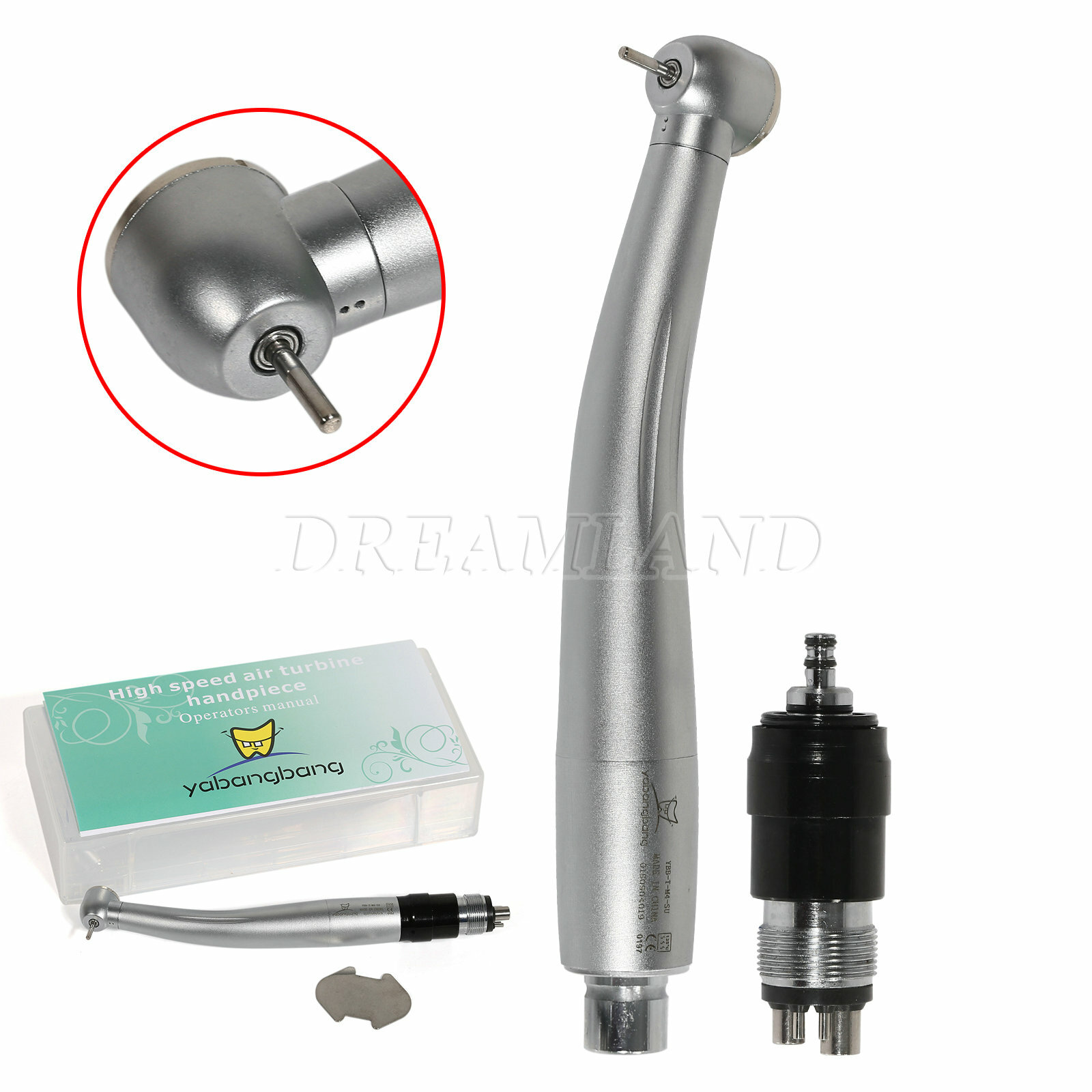 Large Torque Dental High Speed Handpiece & 4 Holes Quick Coupler YDNK4