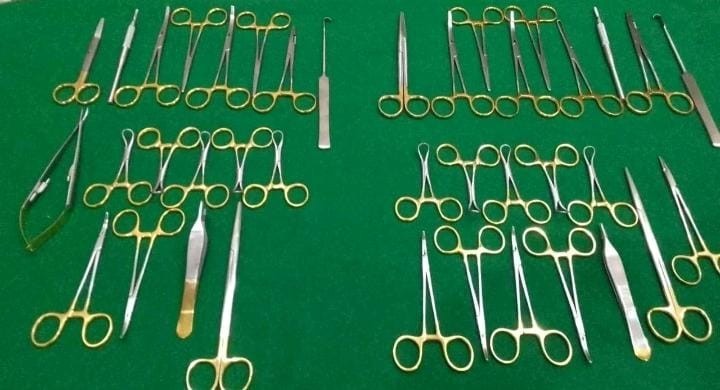 General Surgery Spay Pack – 40 Pcs Gold Handle Instrument Kit