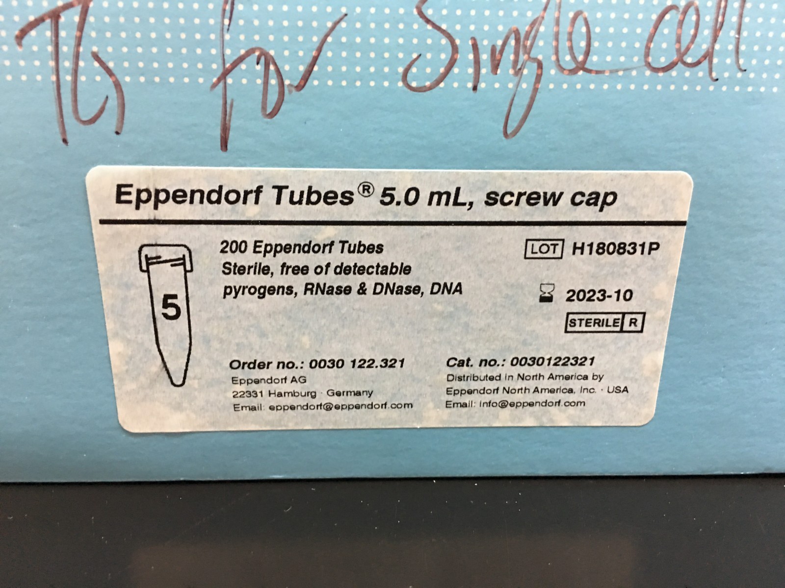 Eppendorf Cat No 0030122321 Tubes 5.0mL Microtube Screw Cap
