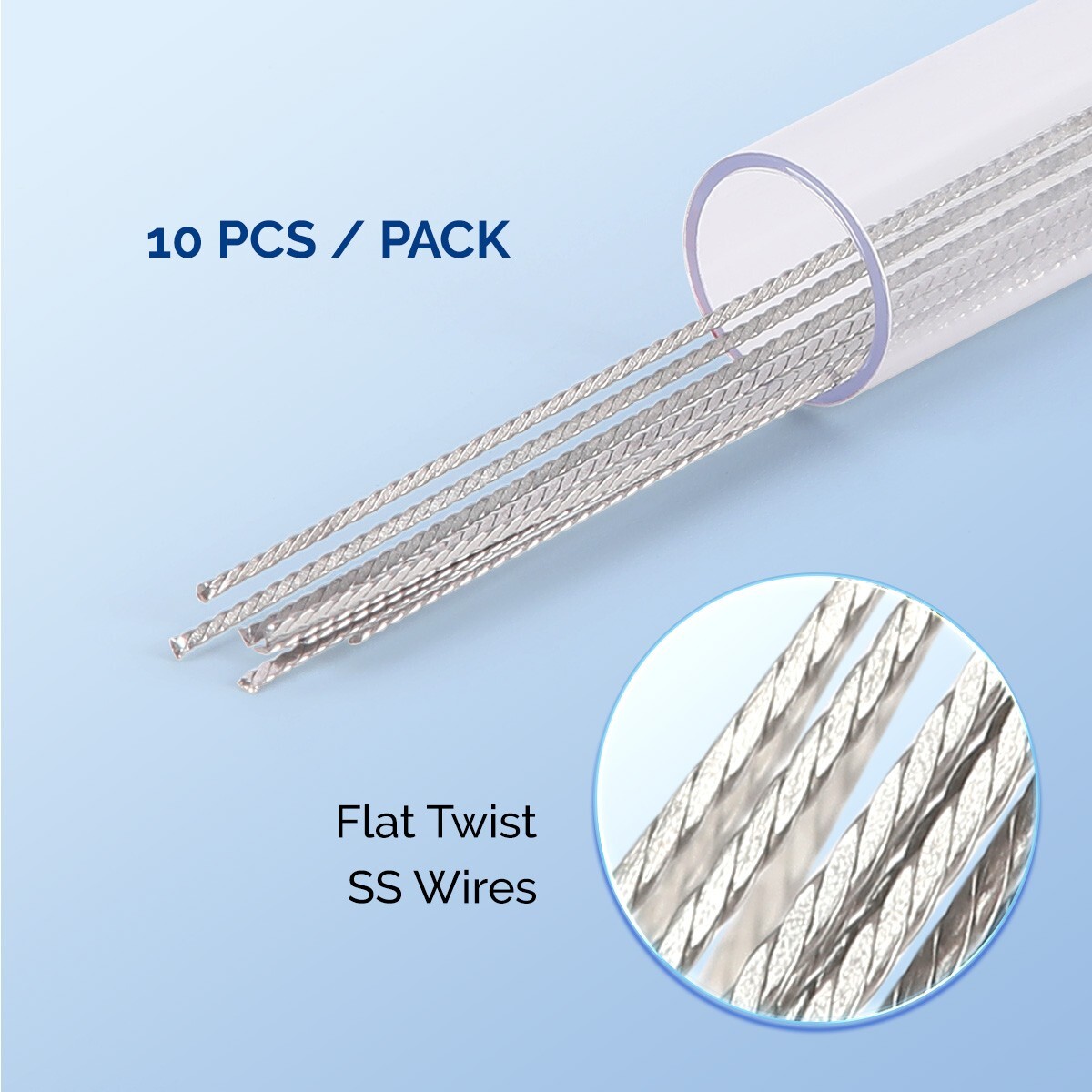 10Pcs/1Pack Dental Ortho Lingual Retainer Wire Stainless Steel Flat Twist Wires