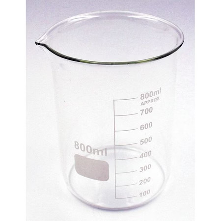 Beaker, Low Form, Glass, 800Ml, Pk6 (Formerly Lab Safety Supply), 5Ygz6