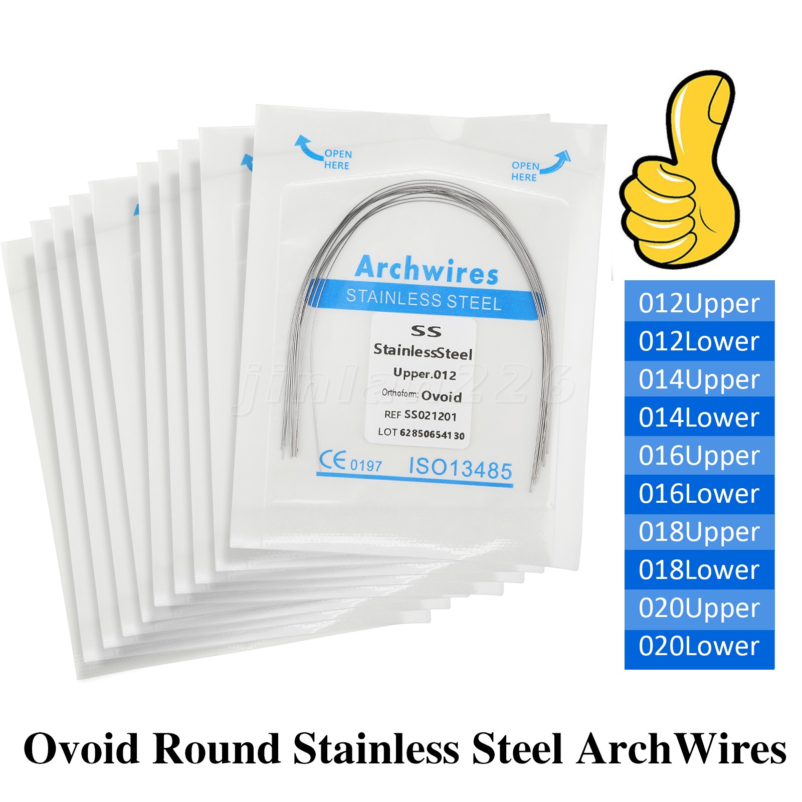 arcos de ortodoncia NiTi Orthodontic Arch Wire Stainless Steel Round Ovoid U & L
