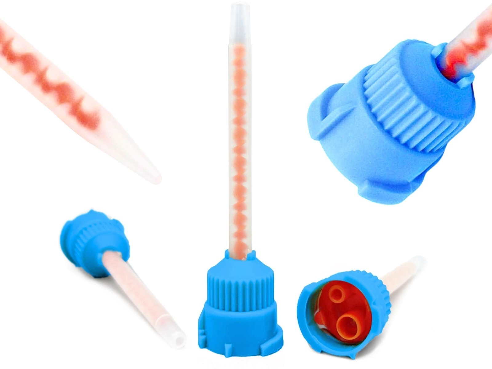 Mixing Tips 10:1 Ratio 7.7cm Crown & Bridge Impression, 50-Pack Blue/Orange