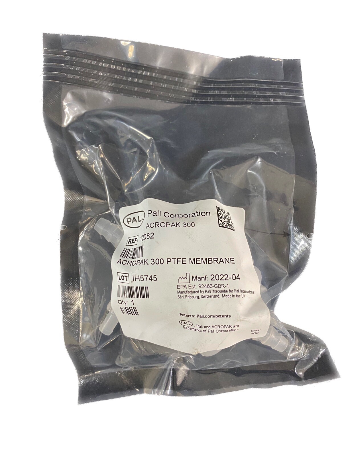 PALL CORPORATION AcroPak 300 Capsule PTFE Membrane Step Hose Barb 12082 (1/bag)