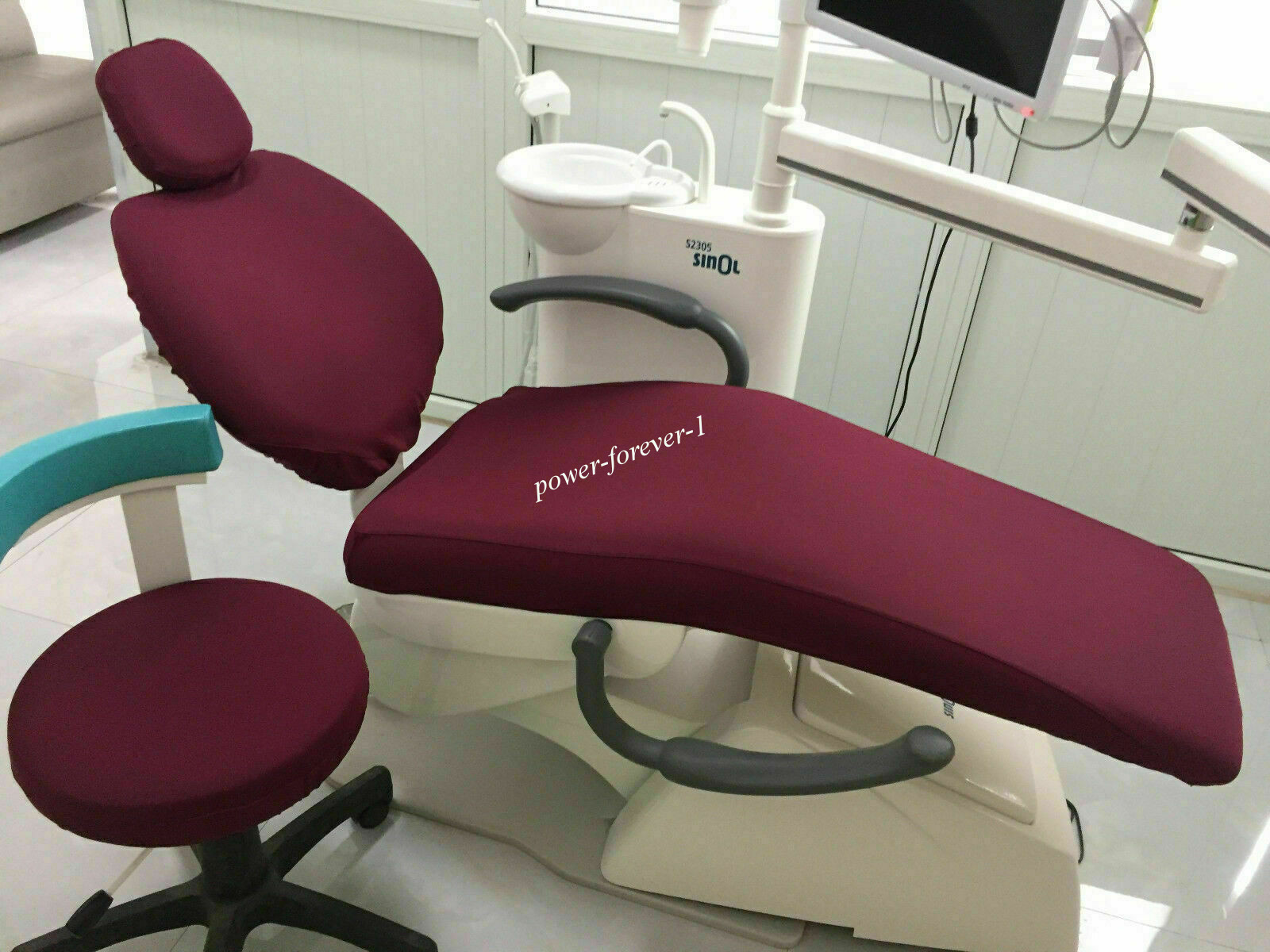 Dental Unit Chair Cover Full PU/CLOTH Dentist Stool Sleeves Waterproof 1Set