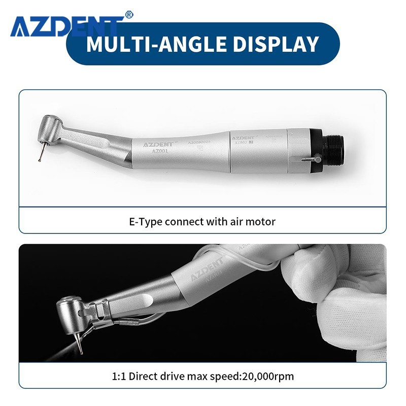 NSK Style Dental 1:1 Low Speed Handpiece Push Button Contra Angle AZDENT