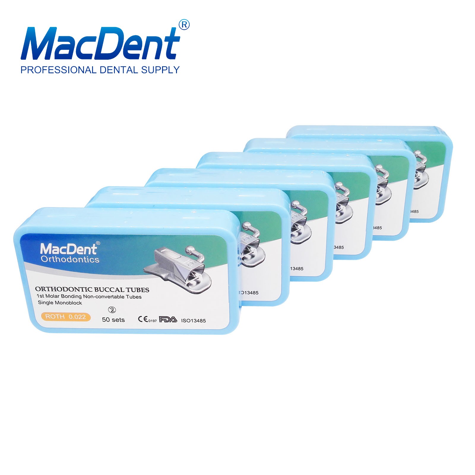 50Sets Dental Orthodontic Monoblock Buccal Tubes 022 1st/2nd Molar MBT/Roth Tube