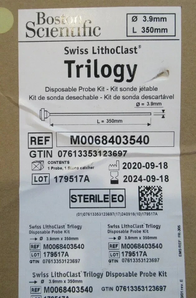 Boston Scientific M0068403540 Swiss LithoClast Disposable Probe Kit SEALED